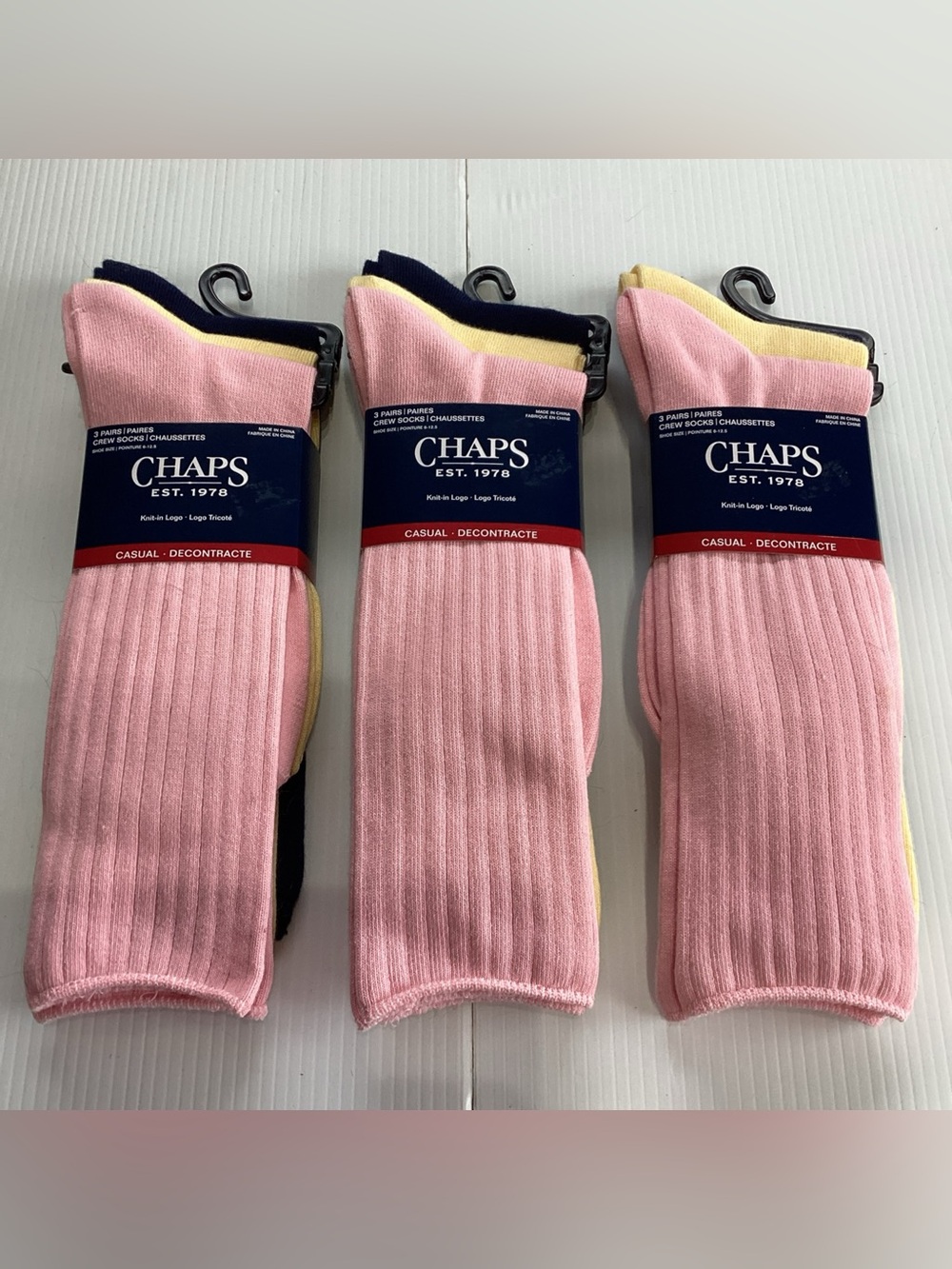 3 X CHAPS Men's Casual Crew Socks 3pk Brand New Size 10-13